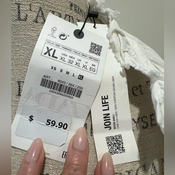 Zara Frayed Linen Top - Picture 9 of 9